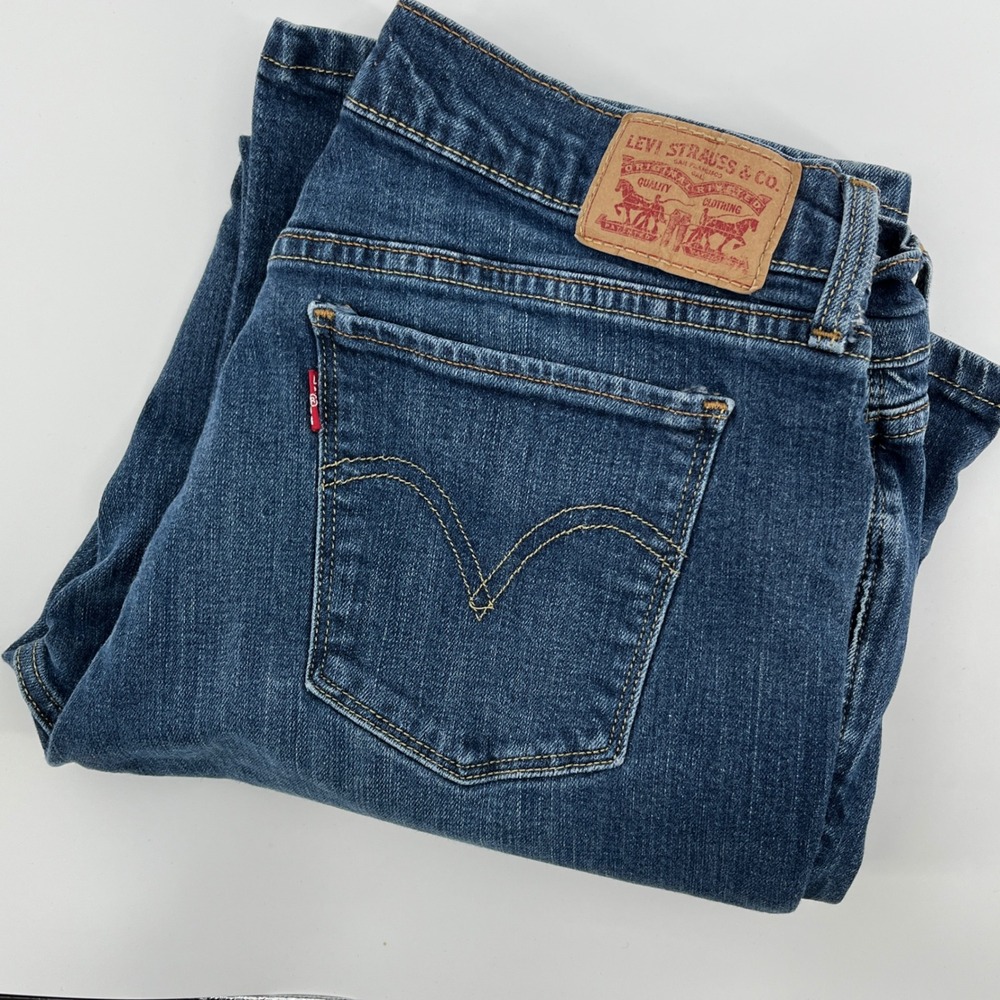 Levis 515 Bootcut Jeans Womens 12S Medium Wash Blue Denim Mid Rise P13-567
